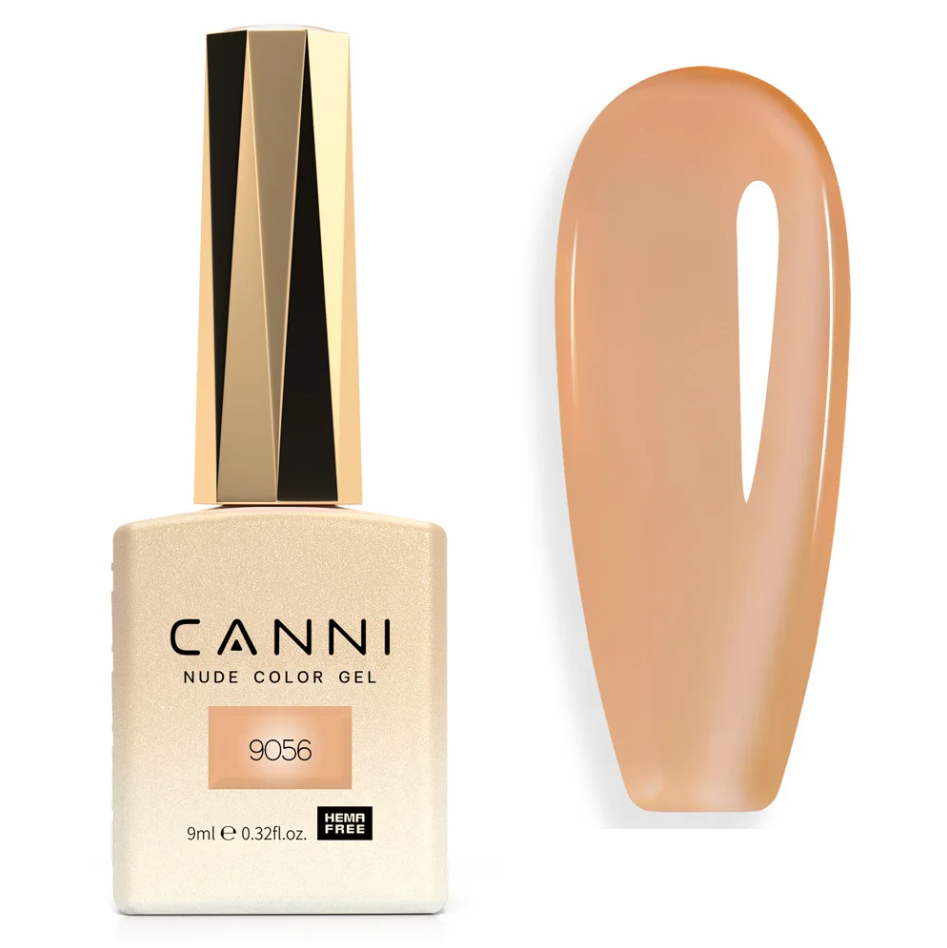 Гель-лак Canni Hema Free No9056, 9 мл (напівпрозорий темно-бежевий)