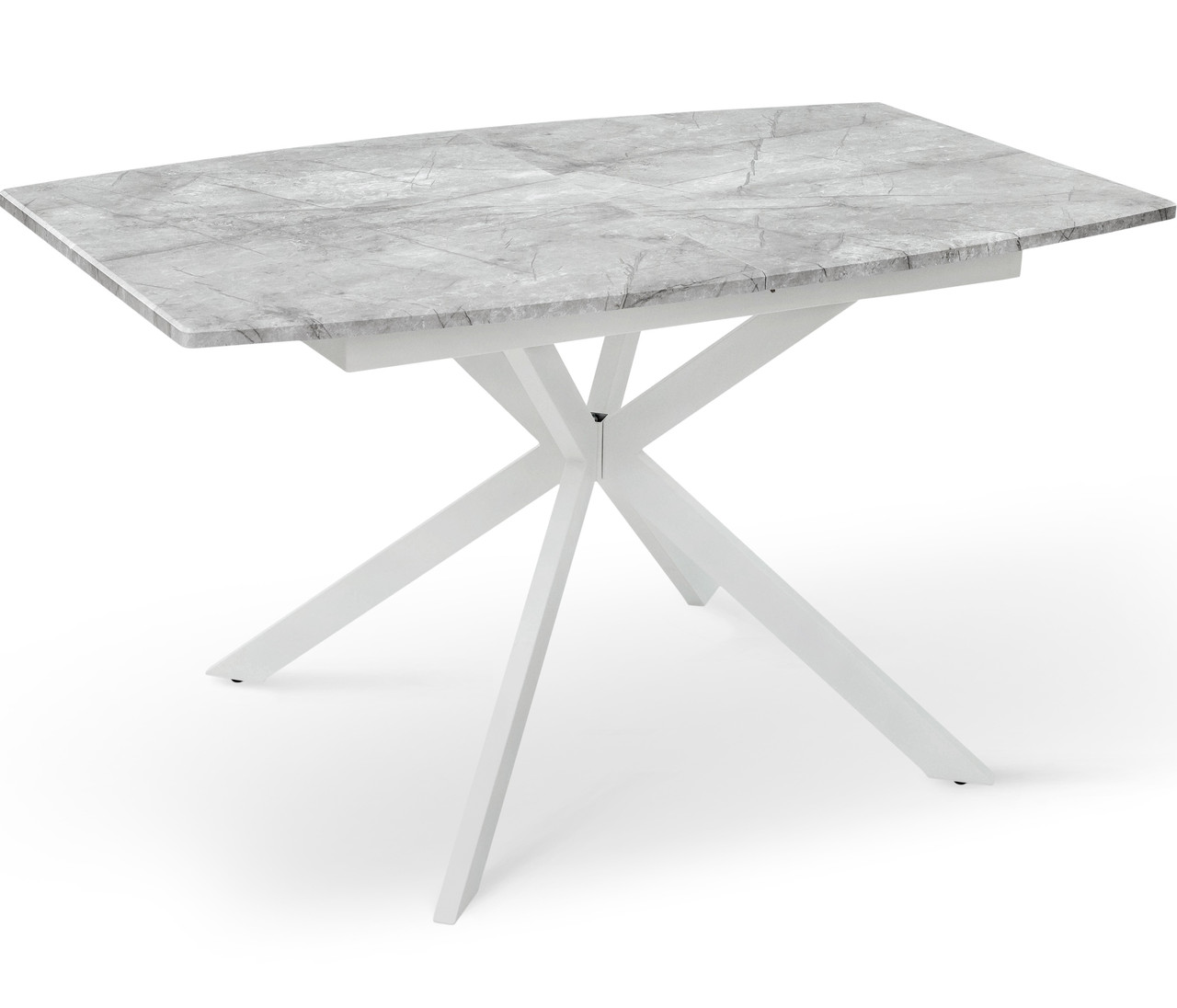 Стіл обідній розкладний на металевій ніжці Річард базальт, метал білий ТМ Мікс Мебель