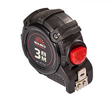 Рулетка прогумована з нейлоновим покриттям полотна 3м*16 мм автостоп Vitals Professional