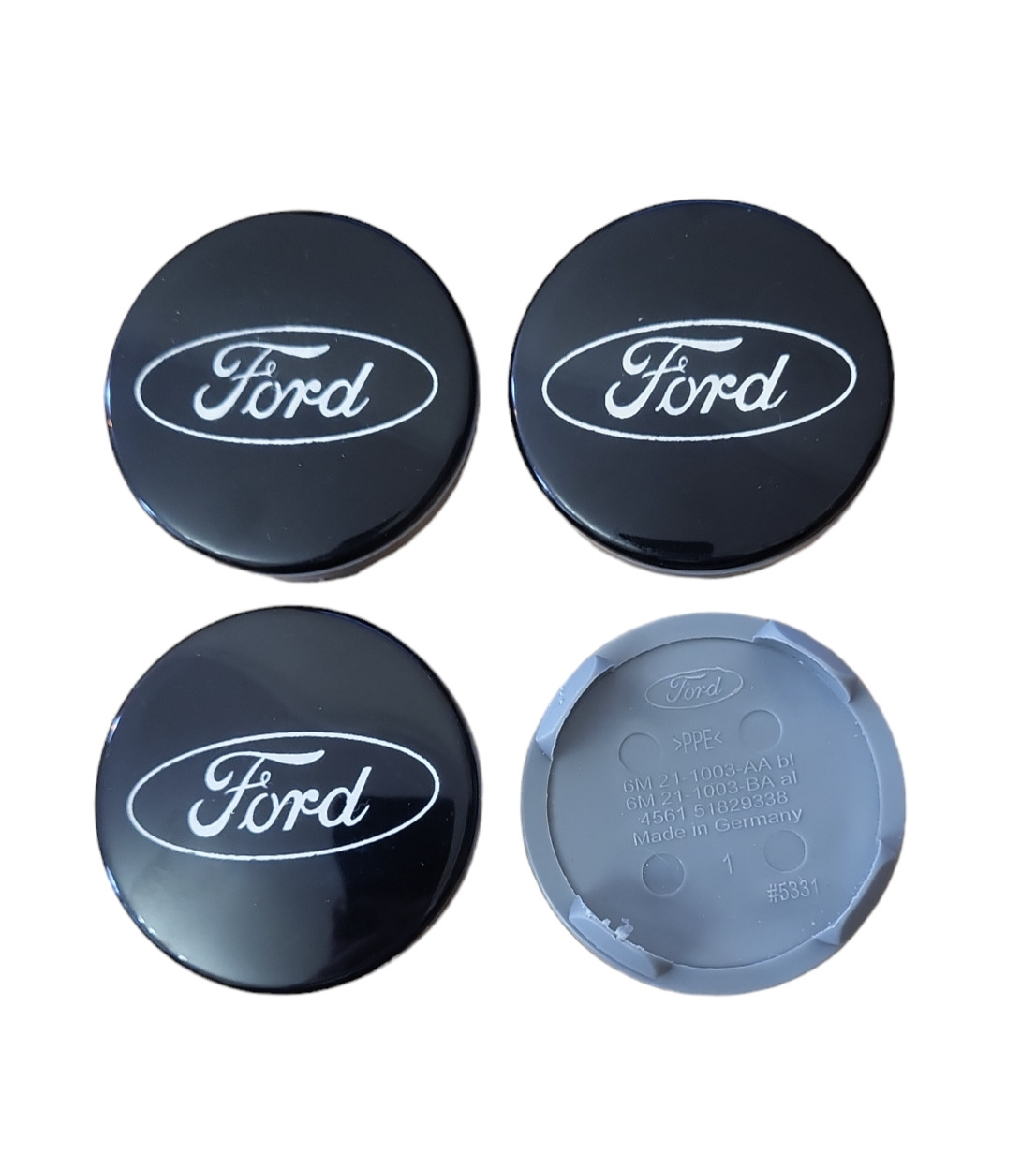 Ковпачки, заглушки на диски Ford форд 56 мм / 52 мм сині під склом