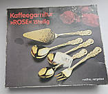 Набір приладів для десерту позолочений Трояндовий, фото 4