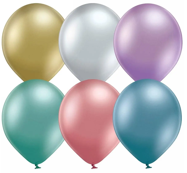 Латексна кулька Belbal асорті  хром B105 12" (30см) 1шт