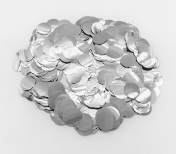 Конфеті кружечки срібного кольору 25мм., 100 гр./уп.