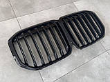 Решітка радіатора ніздрі для BMW X7 G07 2019-2022 чорний глянець, фото 2