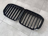 Решітка радіатора ніздрі для BMW X7 G07 2019-2022 чорний глянець, фото 3