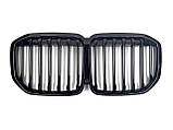 Решітка радіатора ніздрі для BMW X7 G07 2019-2022 чорний глянець, фото 4
