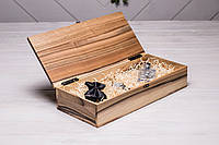 Именная подарочная коробочка из дерева с логотипом Деревянная коробка для упаковки подарка Гравировка + подарочная упаковка + открытка, XXL - 409x180x82 мм