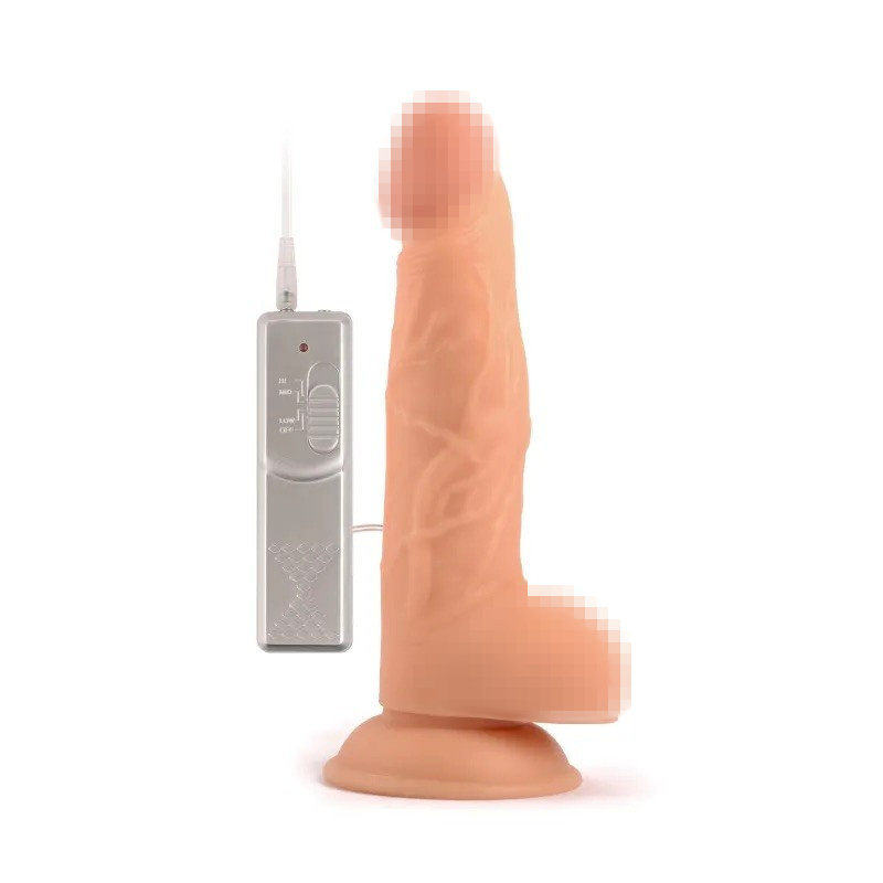 Віброфаломітатор на пульті великий Ділдо на присосці тілесного кольору (21.5 см), фото 1