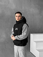 Жилет косий чорний оверсайз