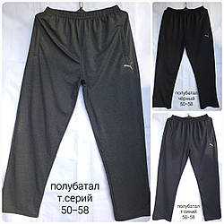 Спортивні чоловічі трикотажні штани без манжет. Розміри напівбатал 50, 52, 54, 56, 58, Україна