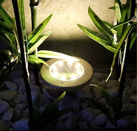 Садовий ліхтар на сонячній батареї LED 8 D12sm автоматичний вкл/викл (Теплий білий)
