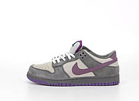 Чоловічі кросівки Nike SB Dunk Low x Otomo Katsuhiro Grey Beige Purple (сіро-бежеві) замшеві Y14439