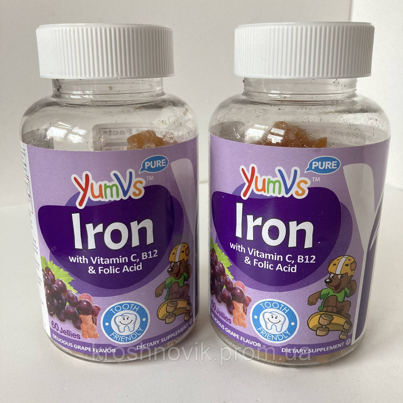 YumV’s Pure Iron kids with vitamin C, Дитяче залізо з вітаміном С, 60 желейок