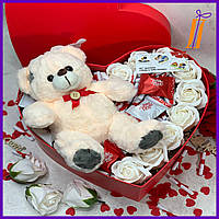 Романтический набор на день святого валентина с конфетами и мыльными розами, сладкий подарок для девушки