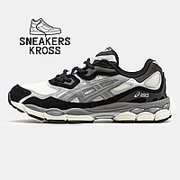 Мужские кроссовки Asics Gel-NYC BLACK IVORY GREY, кроссовки Асикс гель на весну черно-серые