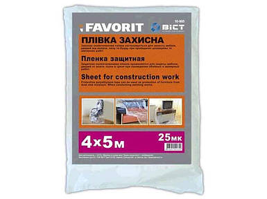 Плівка захисна будівельна 25мк, 4х5м 10-805 ТМ FAVORIT FG
