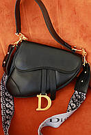 Christian dior saddle black Leather, Кристиан диор сумка женская