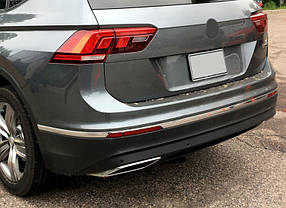 Накладки на торец бампера 2016-2020 (3 шт нерж) для Volkswagen Tiguan рр