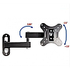 Настінний поворотний кронштейн для телевізора та монітора з діагоналлю 14-27" MHZ кріплення 101W, фото 3