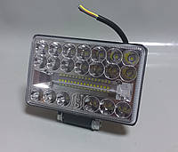 Фара LED прямоугольная 108W 6000K (36 диодов) (13,5см х 9см х 3см) (ближний + дальний)