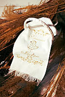 Пасхальна серветка дитяча великодній рушник бежево молочна гладь