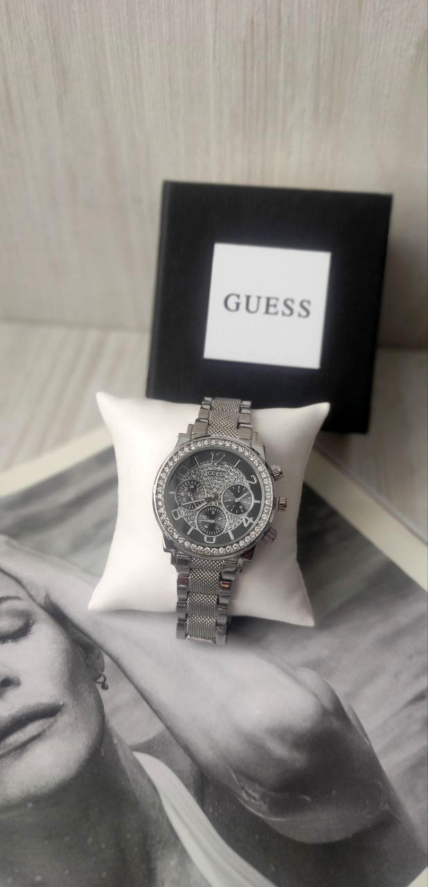 Жіночий наручний годинник Guess silver&black, фото 1