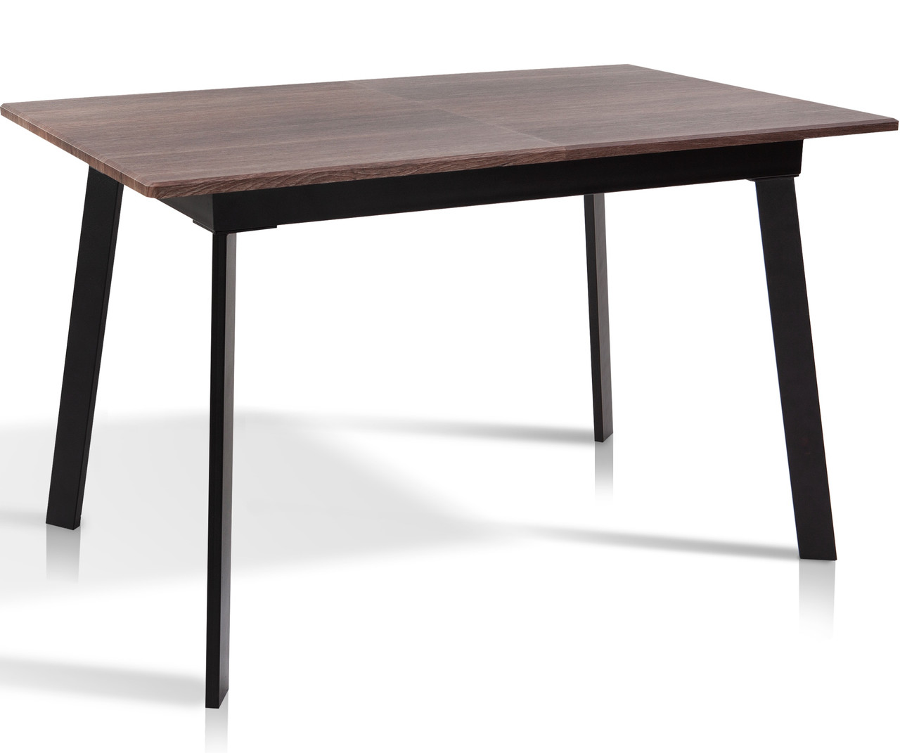 Стіл обідній розкладний на металевих ніжках Етна горіх, метал чорний ТМ Мікс Мебель