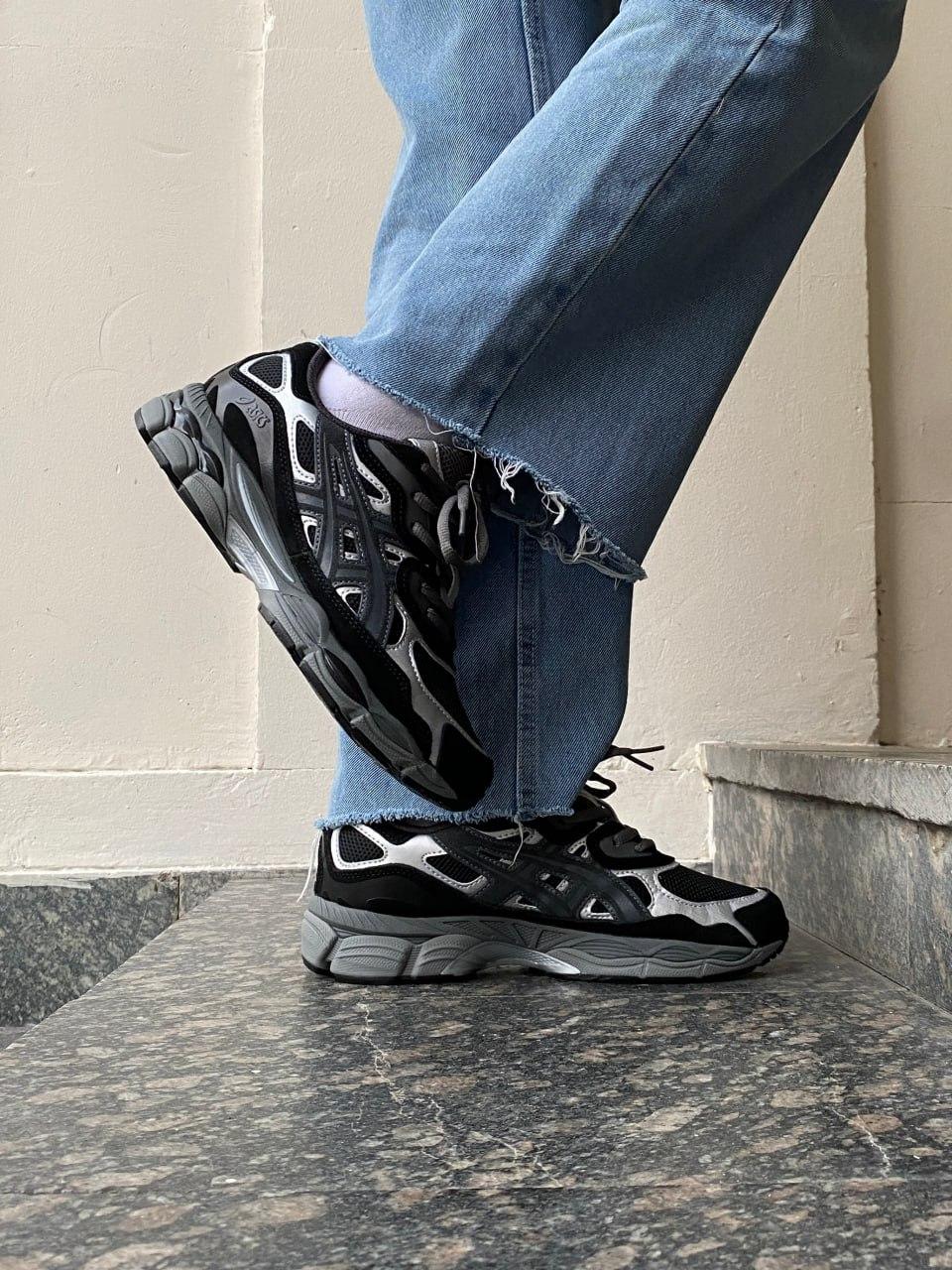 Женские кроссовки Asics Gel NYC Black Silver, кроссовки Асикс гель на ...