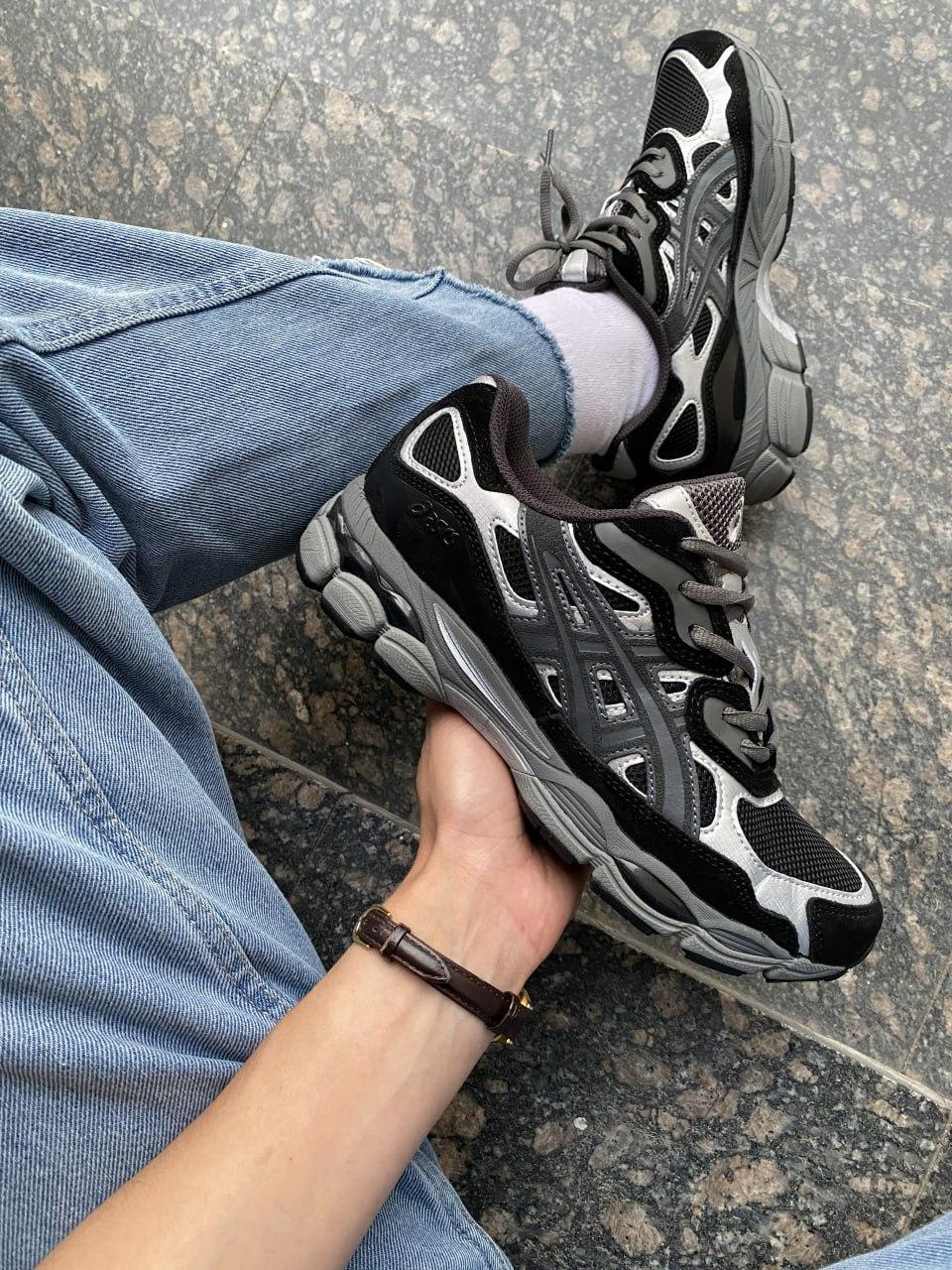 Женские кроссовки Asics Gel NYC Black Silver, кроссовки Асикс гель на ...