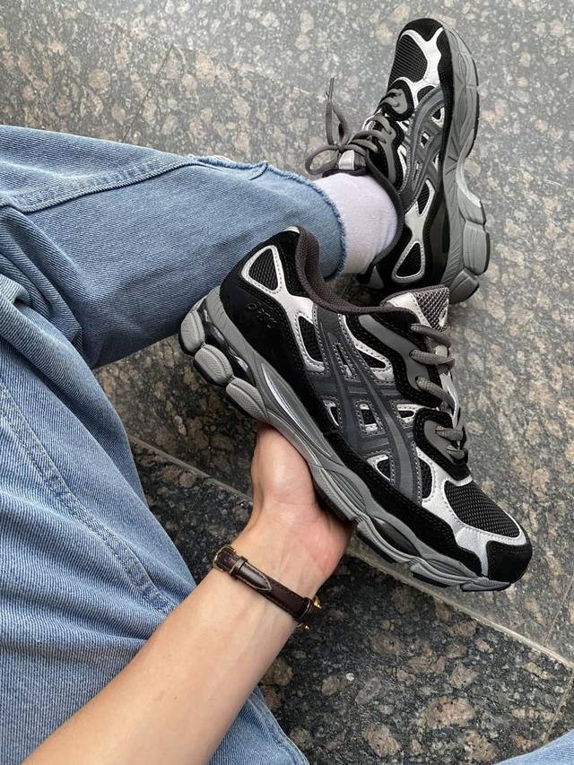 Женские кроссовки Asics Gel NYC Black Silver, кроссовки Асикс гель на ...