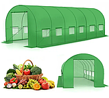 Теплиця, парник плівкова армована 18 м2 MIRPOL Польща з вікнами 3 х 6 х 2 м зелена, фото 9