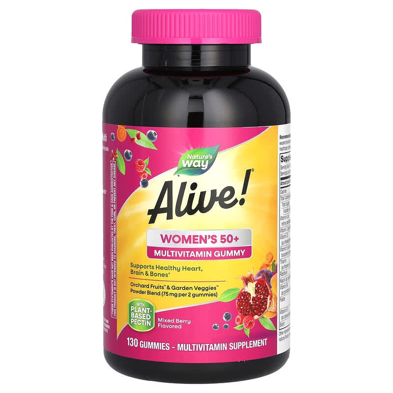 Мультивітаміни для жінок 50+ Nature's Way Alive! "Women's 50+ Gummy Multivitamin" фруктовий смак (130 цукерок), фото 1