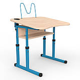 Парта Школяр з регульованим нахилом 3-6 зр. гр. p з вирізом під учня 700х500, фото 4