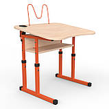 Парта Школяр з регульованим нахилом 3-6 зр. гр. p з вирізом під учня 600х500, фото 3