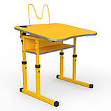Парта Школяр з регульованим нахилом 3-6 зр. гр. p з вирізом під учня 600х500, фото 4