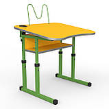 Парта Школяр з регульованим нахилом 3-6 зр. гр. p з вирізом під учня 600х500, фото 6