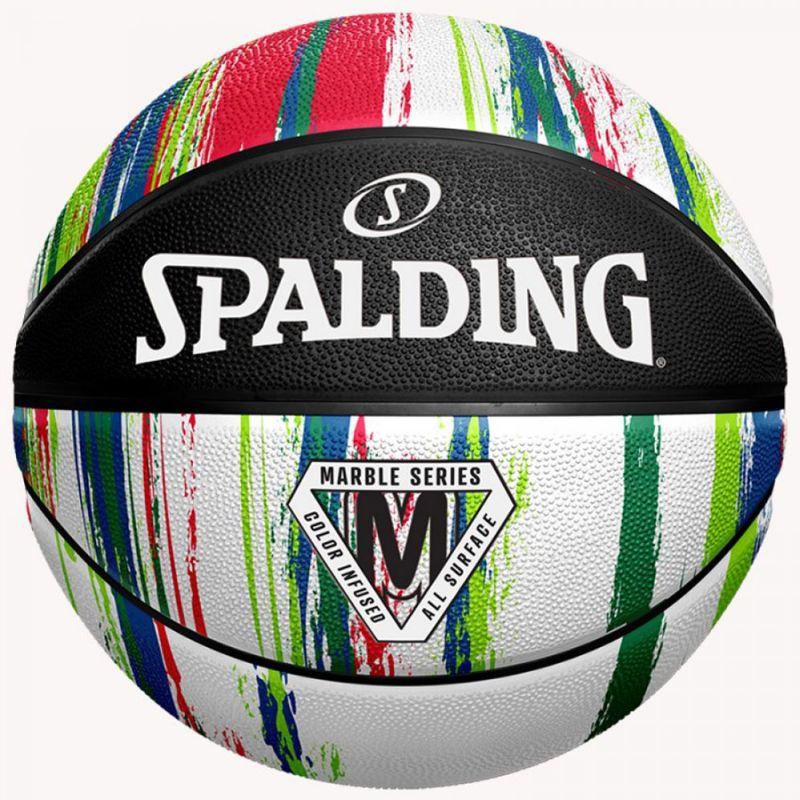 Баскетбольний м'яч Spalding Marble Ball чорний, білий, червоний Уні 7