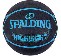 Баскетбольний м'яч Spalding Highlight чорний, синій Уні 7