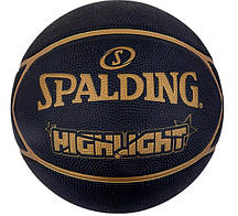 Баскетбольний м'яч Spalding Highlight чорний, золотий Уні 7