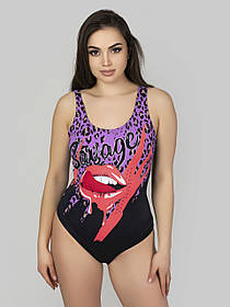 Чорний купальник Z.Five 55631 чорний-бузковий на 42 44 46 48 50 розмір