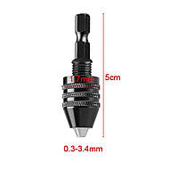 Быстрозажимной мини-патрон для шуруповерта 0,3-3,4 мм