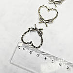 Серце металеве Срібло 3 см, фото 4