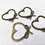 Серце металеве Бронза 3×3 см, фото 3