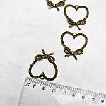 Серце металеве Бронза 3×3 см, фото 4