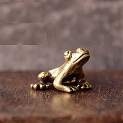 Фігурка з латуні "маленька Жаба" 2.5х2.3 см, настільні чайні прикраси