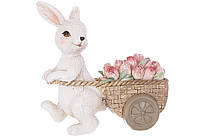 Статуэтка декоративная Кролик с тюльпанами 11х5х12 см 1K07-480_VER
