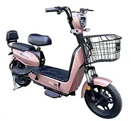 Електричний скутер 350 Вт (48 В 14,5 Ач) Рожева бронза з кошиком