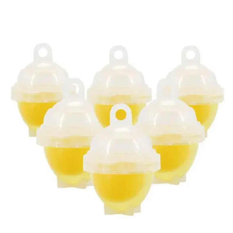 Комплект форм Eggies пластик прозрачный для варки яиц без скорлупы 6 шт фильтр пашот с ложкой для отделения бе - фото 5 - id-p2103606616