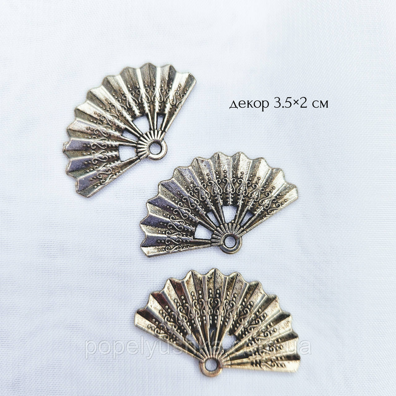 Міні декор Віяло срібло, фото 1