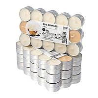 Ароматические свечи-таблетки ванильные IKEA SINNLIG 30 шт х 4 часа горения чайные ИКЕА СІНЛІГ